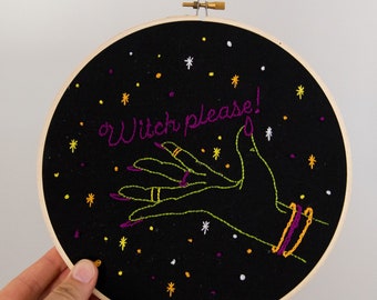 Witch Please! Hand Embroidery Halloween Printable Pattern