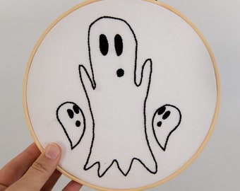 Spooky Ghost Hand Embroidery Pattern Download