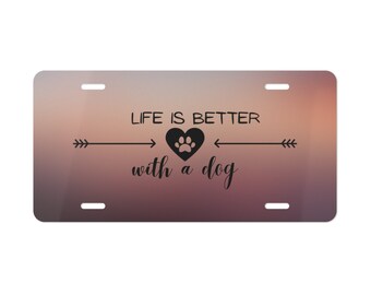 Funny Dog 'Caterpillar' License Plate - Humorous K9 Canine Vehicle Plate For Front Or Rear Mounting