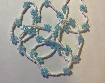 Blue friendship bracelet one size fits all super stretchy