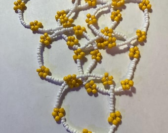 Yellow friendship bracelet one size fits all super stretchy