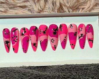 Pink Beauty! Reusable adult press on nail set