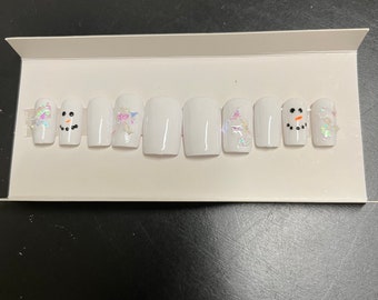 Adult Snowmen nails