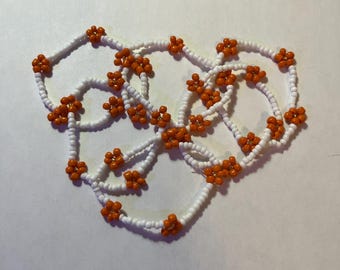 Orange friendship bracelet one size fits all super stretchy