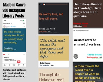 200 modelli di post Instagram con citazioni letterarie Canva / Realizzati con Canva