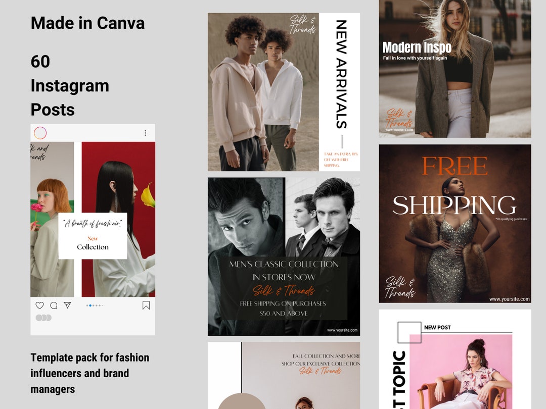 60 Canva Fashion Instagram Post Templates | Made With Canva - Etsy