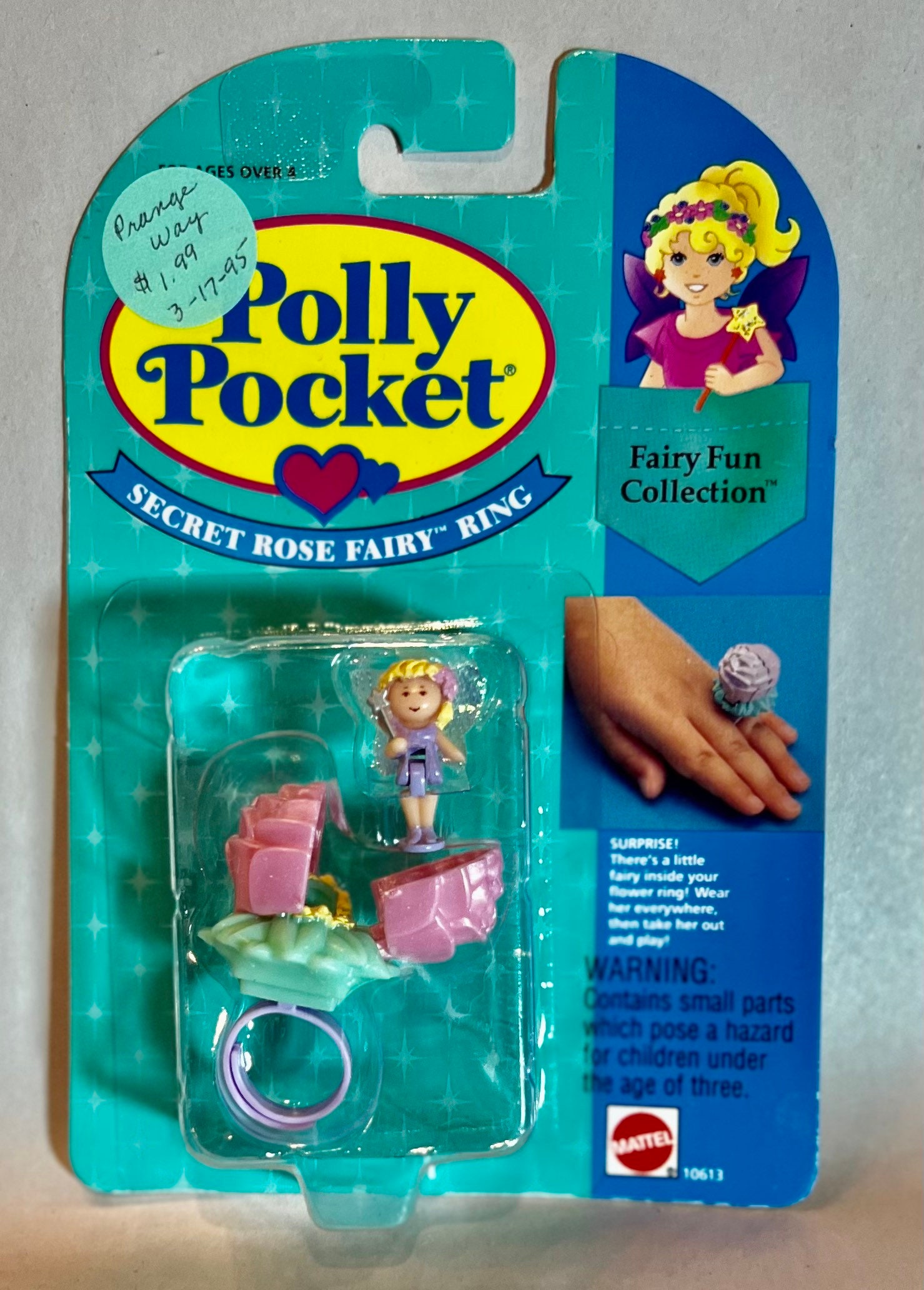 1994 Polly Pocket Fairy Fun Collection secret Rose Fairy Ring. New in  Original Pkg. 