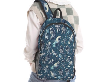 Astronauts and Spaceships All Over Print Backpack Travel Backpack 17.3" x 10.2" x 5.9"