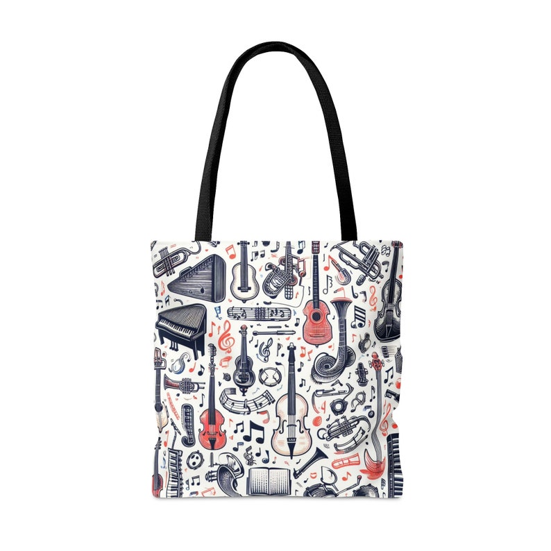 Pattern Print Trumpet Leather Tote Bag main image 1