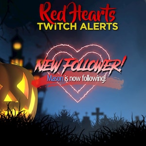 Red Hearts Streamer Alerts | Twitch - Youtube - Kick Assets | Livestream Overlays