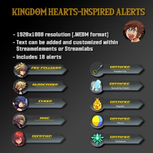 Twitch Stream Alerts - Kingdom Hearts Themed - Item Obtained - 10 Animated Alerts image 2