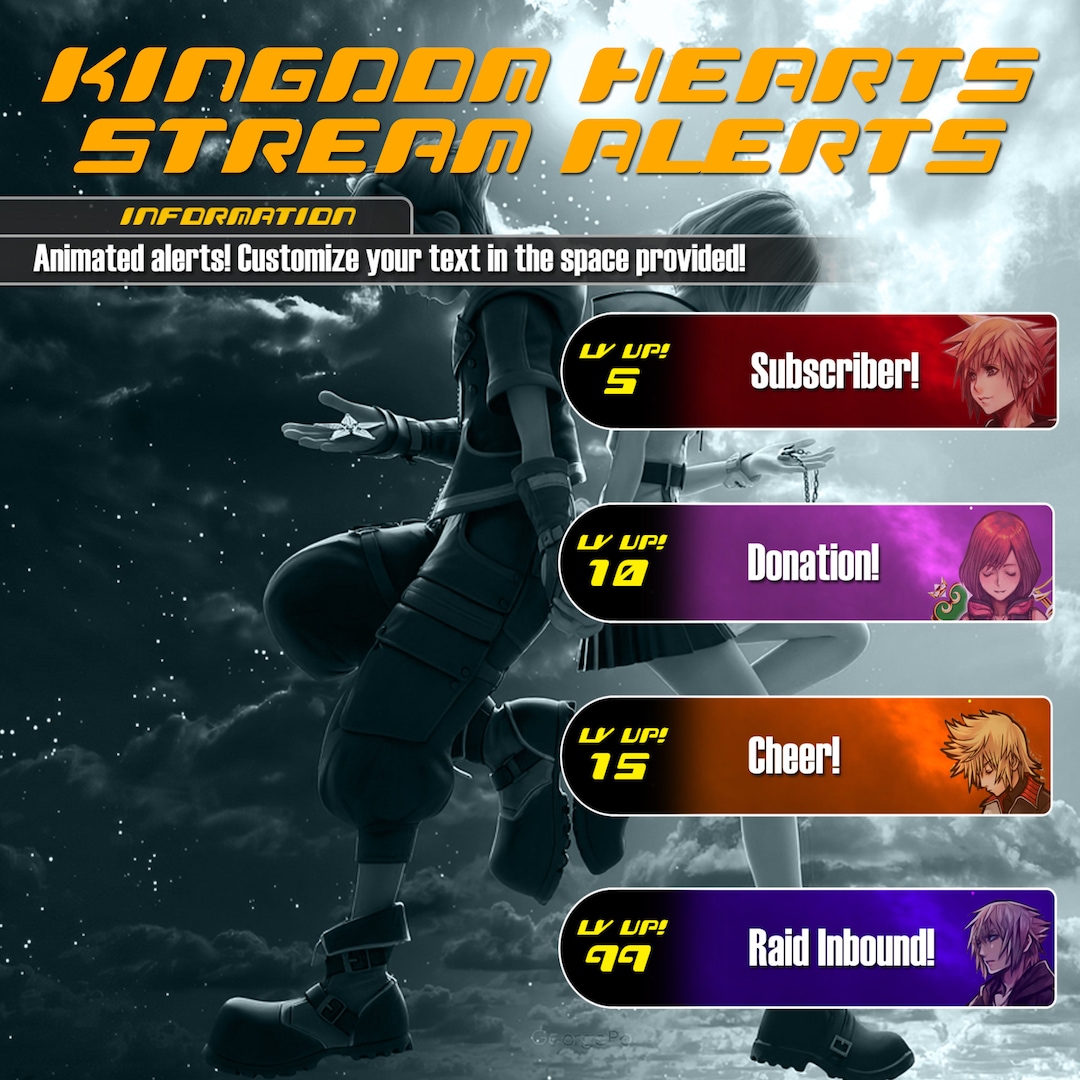 Twitch Stream Alerts - Kingdom Hearts - 9 Animated Alerts - Etsy