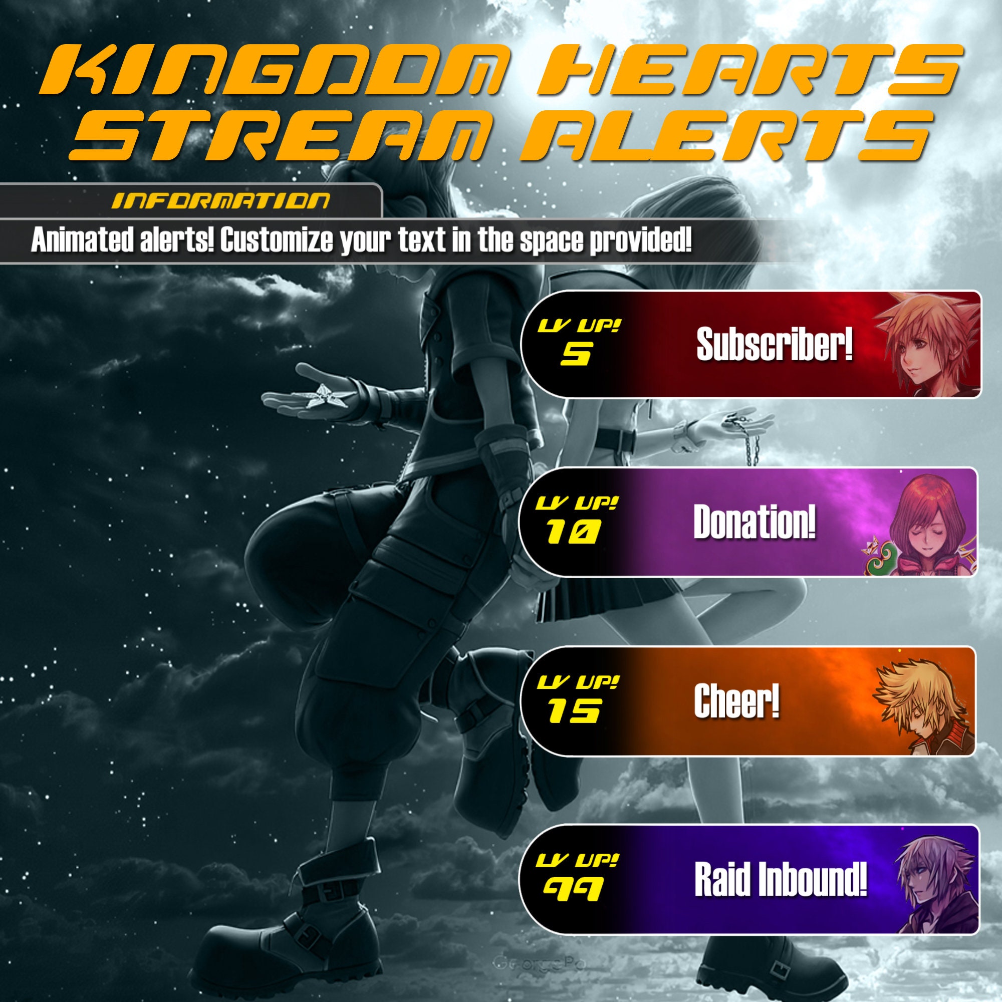 Tank Stream Alert Twitch Stream Alerts - Kingdom Hearts - 9 Animated Alerts - Etsy