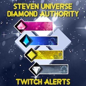 Animated Twitch Overlays | Steven Universe Diamond Authority | 4 Streamer Alerts