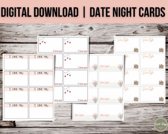 Digital Date Night Cards, Printable Date Night Cards, Valentine's Day Cards, Date Night, Valentine's Day, Love Cards