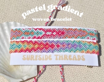 pastel woven friendship bracelet surfer granola girl l|exi hidalgo inspired stack| obx| summer