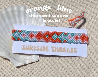 diamond woven friendship bracelet surfer vibes| obx | lexi hidalgo | boho bracelet | aesthetic summer preppy