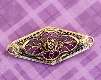 Vintage Victorian Symbol Diamond Shaped Elegance Brooch - V20