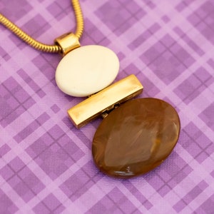 Vintage Geometric Stones Gold Tone Necklace 20 inch by Avon - V6