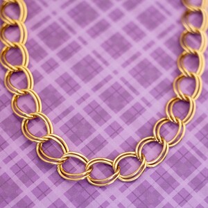 Vintage Double Large Curb Style Chain Necklace 36 inch - V14