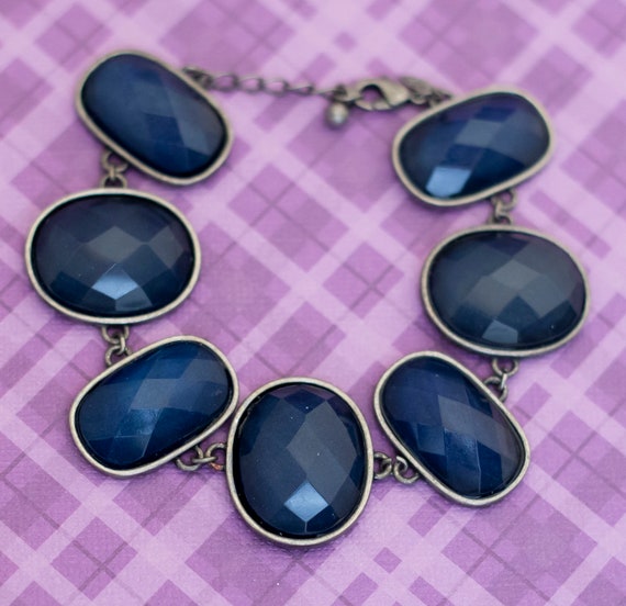 Vintage Blue Stones Elegant Bracelet 8 inch by Av… - image 2