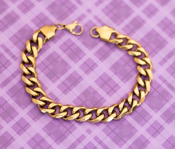 Vintage Simple Curb Chain Bracelet 9 Inch- V12 - image 1