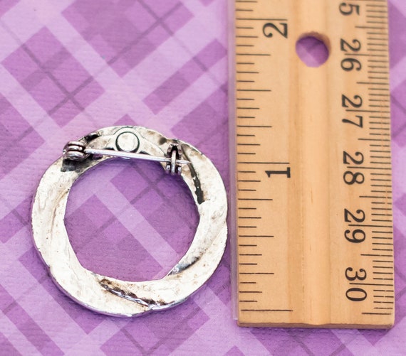 Vintage Spiral Serpent Ring Silver Tone Brooch - … - image 2