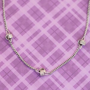 vintage Chain Double Ring Links Silver Tone Choker Collier 15 pouces par Avon - V5