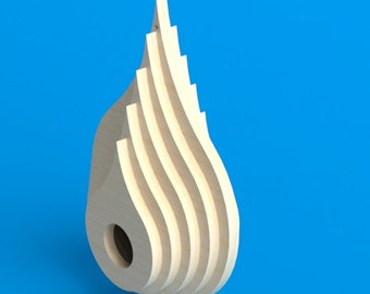 SVG Woodworking Plans, Rain Drop Bird House Build Plans, Instructions, SVG File Included, Digital Download, Parametric Bird House