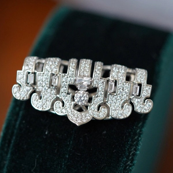 Collar Clip, Silver Clip, Diamond-cz Clip, Retro Clip, Gift for her, Handmade Jewelry