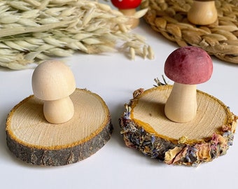 Wooden Mushroom Chew Toy, Small Animal Chew