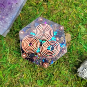 EMF Buster,Orgone Energy,Orgonite Puck,Crystals,Healing Crystals,Triskelion,Copper Coil,Meditation Tools,Ascension Tools,Christmas Gifts