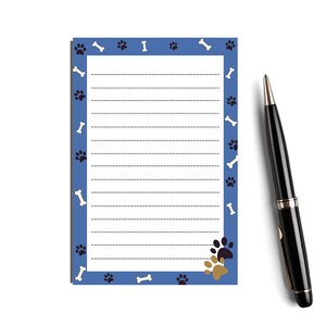 Dog Lover Notepad | Paw Prints & Bones, 50 Lined Pages