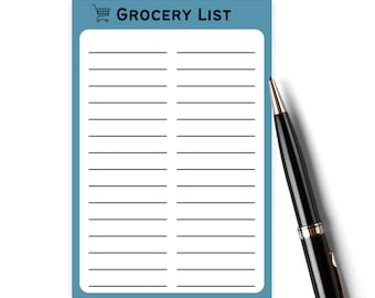 Grocery List Notepad with Lines and Tear-Away Pages | Handy Shopping List | Fits in Purse