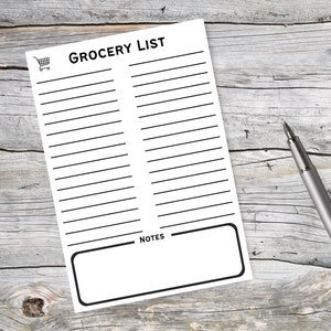 Grocery Shopping List - Food Planner - Grocery Checklist - Food Shopping List - Grocery Pad - Grocery Reminder Organizer - Minimalist Design