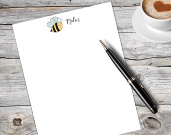 Bee Notepad with Tear-Off Pages | 6.75” x 8.5” | Write Notes, Memos, Draw or Doodle | Bumble Bee Design