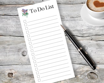 Pansy Notepad To-Do List with Tear-Off Lined Pages | 4.25” x 8.5” Pad | Stay Organized - Jot Notes and Plan Day | Pansy Flower Design