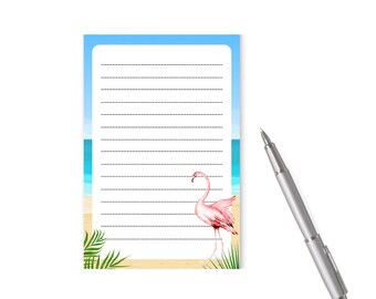 Flamingo Notepad with Lines and Tear-Away Pages | Memo Pad to write notes, messages, to-do lists | Pink Flamingo Lover Gift Idea