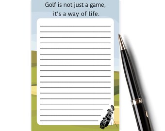 Golf Notepad with Lines and Tear-Away Pages | Golfer's Memo Pad for Notes and To-Do Lists | Golf Saying - Desk Decor - Golf Lover Gift Idea