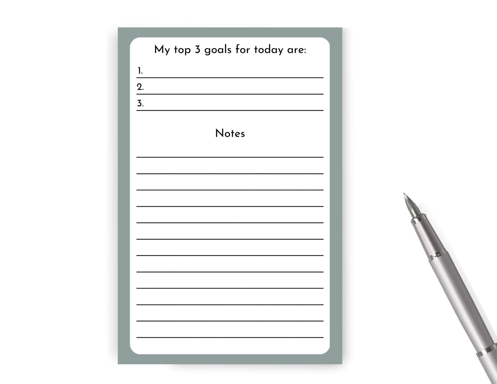 Undated Goals Daily Planner Notepad