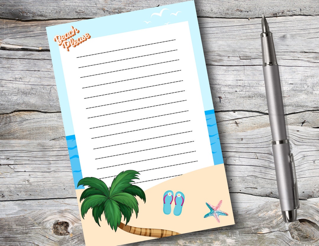 Beach Please Notepad | 4x6 In, 50 Lined Pages - Etsy