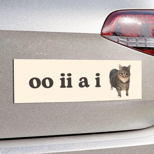 oo ii a i | Cat Meme Car Bumper Magnet | Cute Silly Spinning Cat Meme, Kitty Car Accessory, Funny Car Decor | Magnetic Car Vinyl Decal oo ee a brainrot gag gift for him her genz hilarious tiktok memes car sticker decor decal