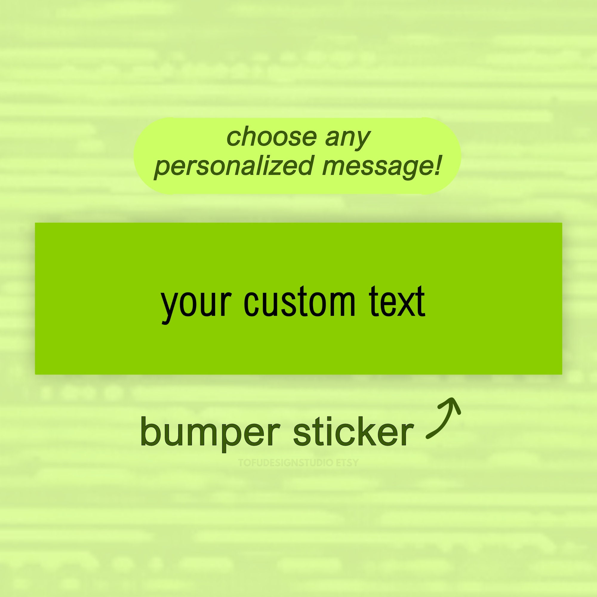 add any personalized custom text | Brat Car Bumper Sticker | Funny Meme Car Cute Accessory Bumper Decal | Custom Car Vinyl Sticker 11" x 3"