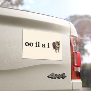 oo ii a i | Cat Meme Car Bumper Magnet OR Sticker | Cute Silly Spinning Cat Meme, Funny Kitty Car Accessory, | Magnetic Car Vinyl Decal image 4