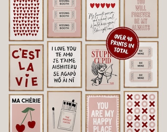 mega pakiet walentynkowy | najlepszy pakiet sztuki ściennej na Walentynki | modny estetyczny prezent dla par | studioEmaré | pobieranie cyfrowe