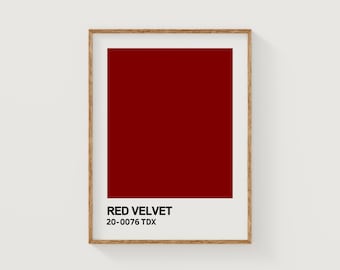próbka farby Red Velvet | minimalistyczny walentynkowy czerwony wydruk artystyczny | nowoczesna sztuka z odpryskami farby | studioEmaré | drukowana sztuka ścienna