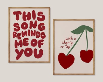 ta piosenka przypomina mi wasz duet | modne retro dekoracje ścienne do domu | estetyczny prezent dla niej | studioEmaré | pobieranie cyfrowe