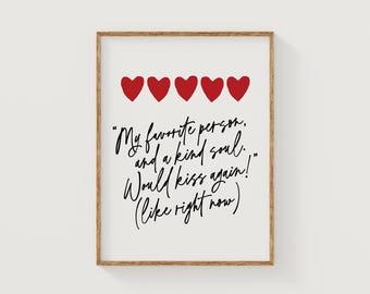 pocałowałbym ponownie | modna sztuka ścienna walentynkowa | romantyczny plakat dla par | studioEmaré | wydruk cyfrowy