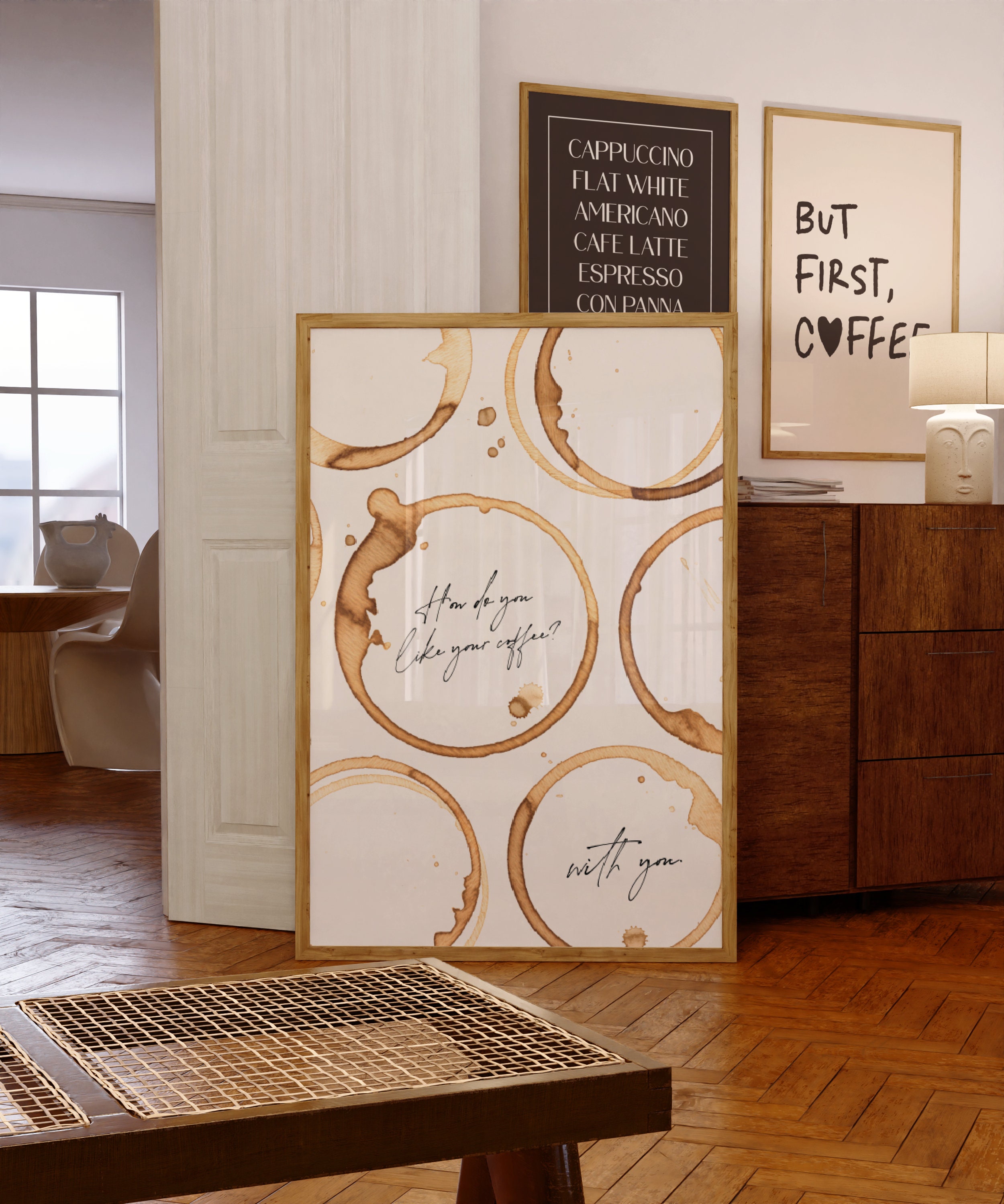 how do you like your coffee? with you. | coffee stain printable art for coffee lover couples | studioEmaré | printable wall art