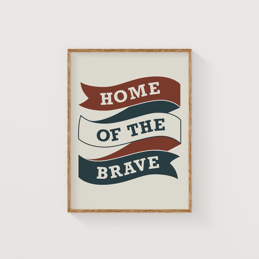 Home of the Brave Ribbon Banner | Vintage Fourth of July Americana ...